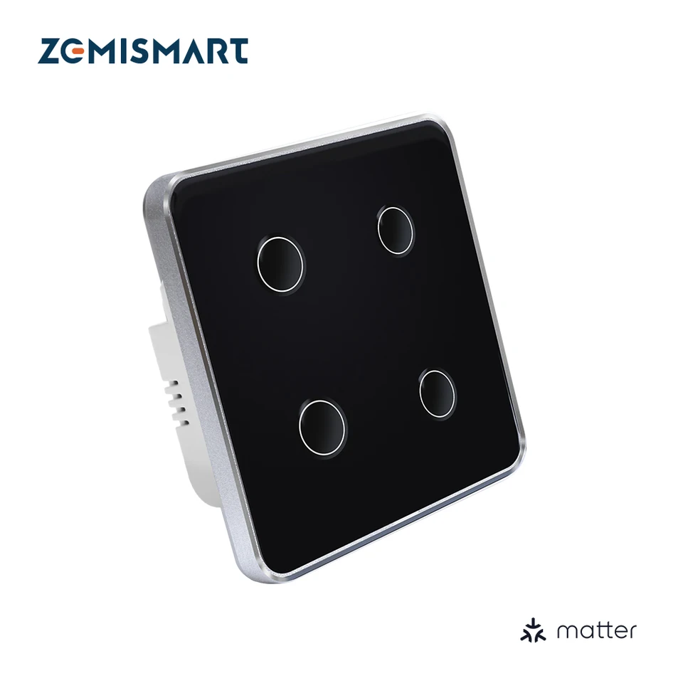 Zemismart Matter Over WiFi EU Wall Light Switch 1 2 3 4 Gangs Neutral Vyžaduje sa s dotykovým panelom App