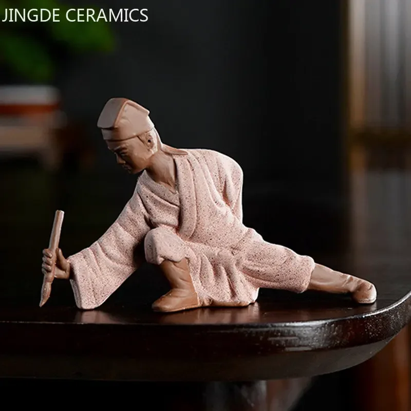 Zen Purple Clay Figure socha čaj Pet čínska obývacia izba Ozdob Kreatívna bonsai dekorácia čajový stôl príslušenstvo