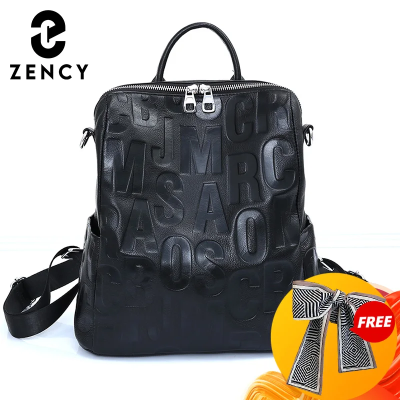 Zency Dámsky originálny kožený batoh špičkový strieborný hardware jedinečný list na rameno batoh Lady Large Rucks Batchs
