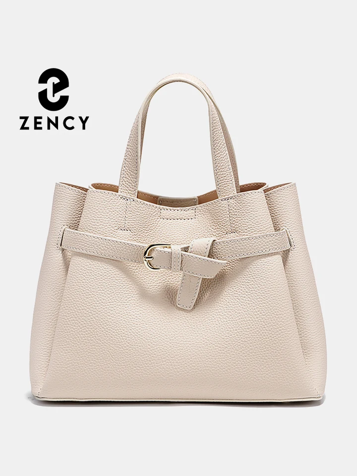 Zency originálna kožená taška na hornú ruku pre ženy pre ženy luxusný dizajnér Crossbody Bag zipsová kabelka elegantná OL kabelka 2024 Nové rameno
