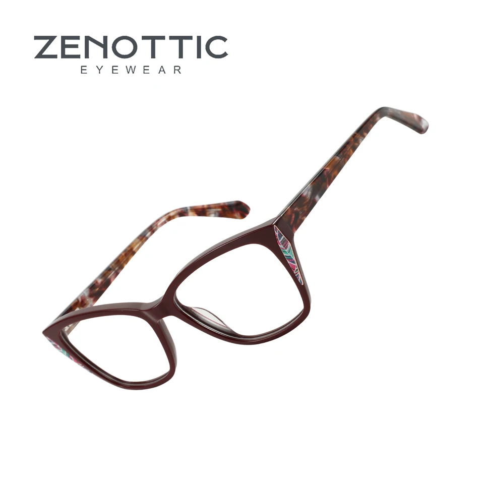 Zenottický nový módny acetát Optické rámy acetát obdĺžnikový obdĺžnik bez stupňa trend štvorcové dámske okuliare Dámske okuliare