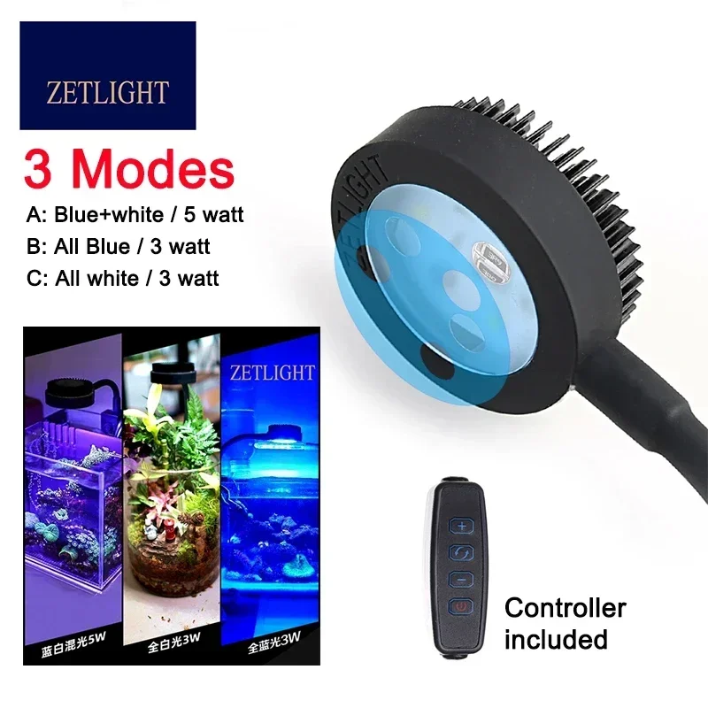 Zetlight LED svetlo M1 1050 1020 LED celé spektrum nano malé akvárium rybie nádrž morská voda slaná voda Morské koralové útes LED svetlo