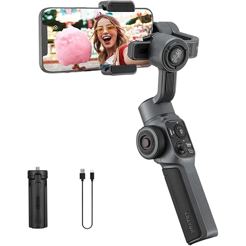 Zhiyun Smooth 5 Telefón Gimbal 3-os vreckového stabilizátora smartfónov s priľnavým statívom