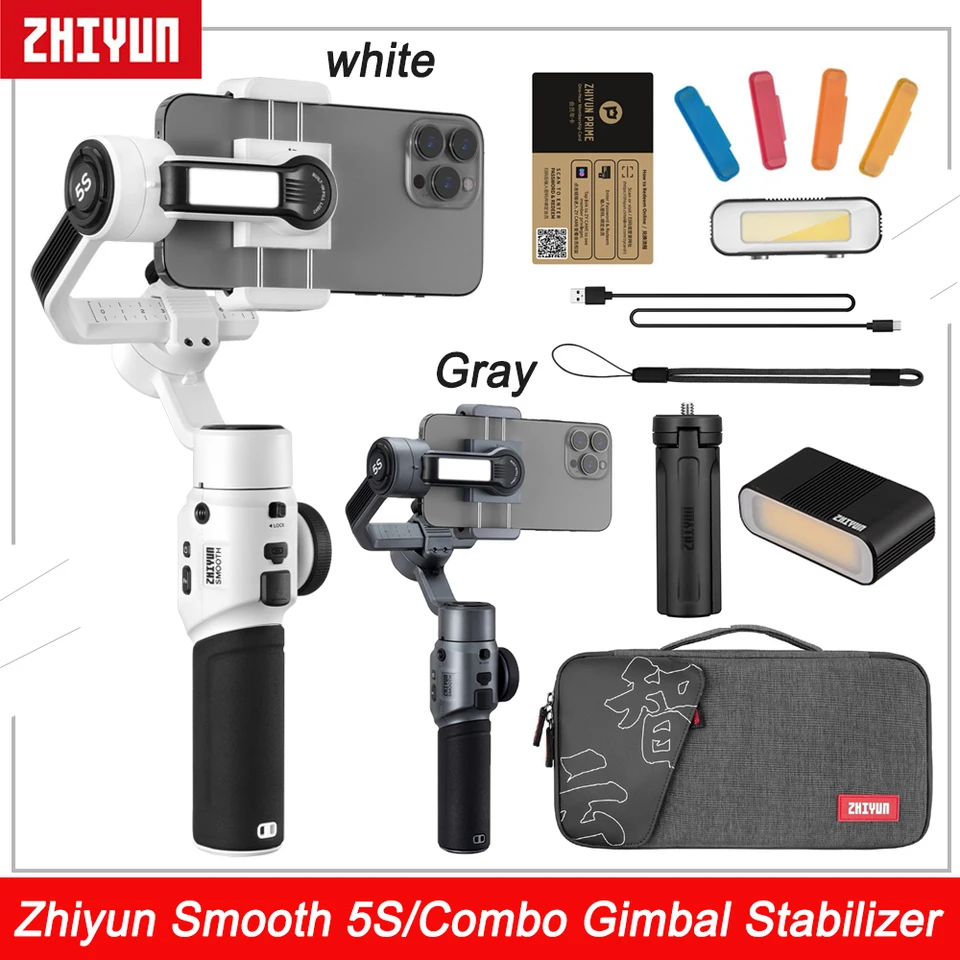 Zhiyun Smooth 5s 3-os vreckový stabilizátor Gimbal Stabilizátor pre smartfón iPhone 13 12 x 8 7 plus 6 plus Samsung Galaxy S8+ S8 S7 S6 S5
