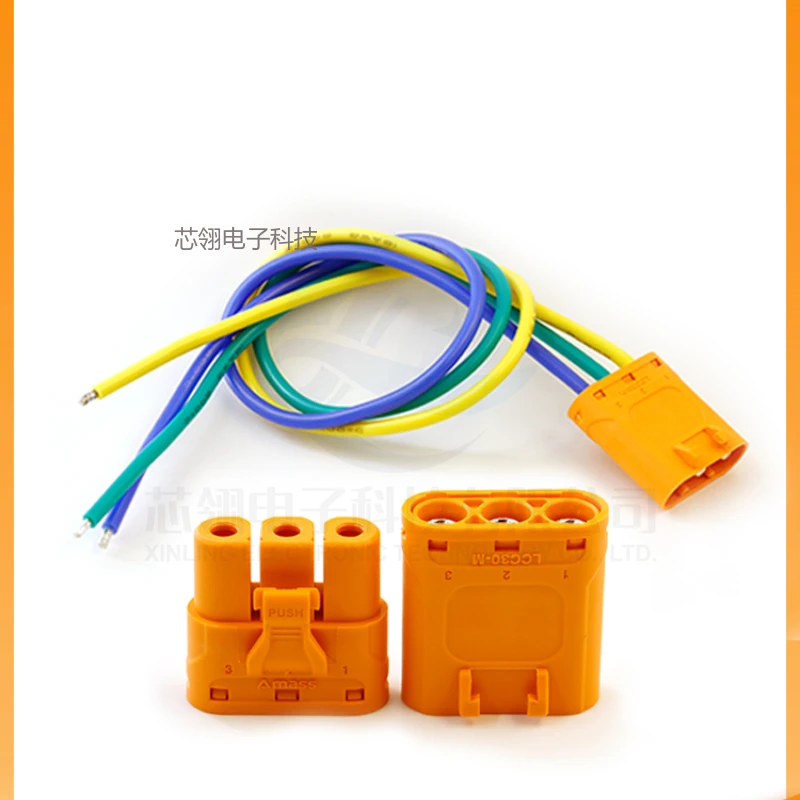 Zhromaždenie LCC30-M/F meďnaté strieborné MR60 LOCK DREBY TYPE CRIMPING LITHICKÁ BATTERIÁLNA BATTERNOVÝ KÁBLO