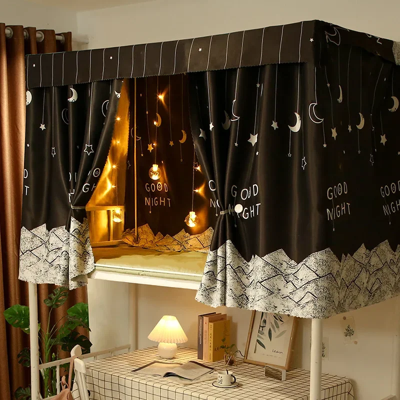 Zhryznutý posteľ Canopy Bed Curtains Dormitors Bunk Single Curtain Student Dust Odprofilový výpadok mosquito sieťová spálňa posteľ