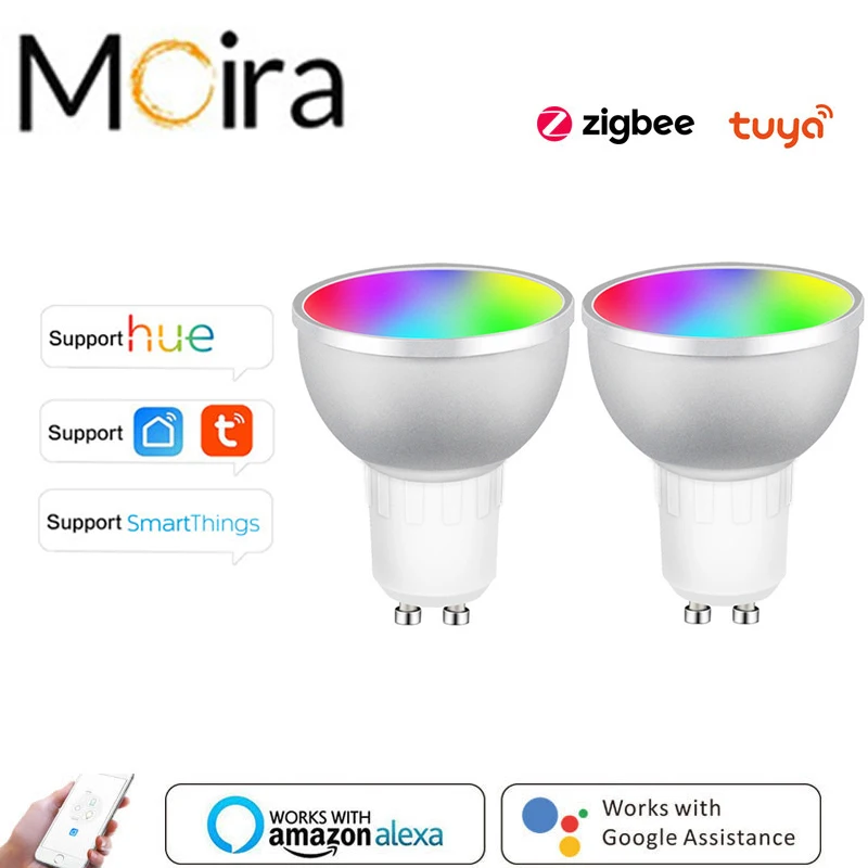 Zigbee Smart Home LED žiarovka Spot Night Light Lamp 1-10ks 5W GU10 RGBCW TUYA SMARTTHINGS WAKTORY Alexa Google Home Hue kompatibilný