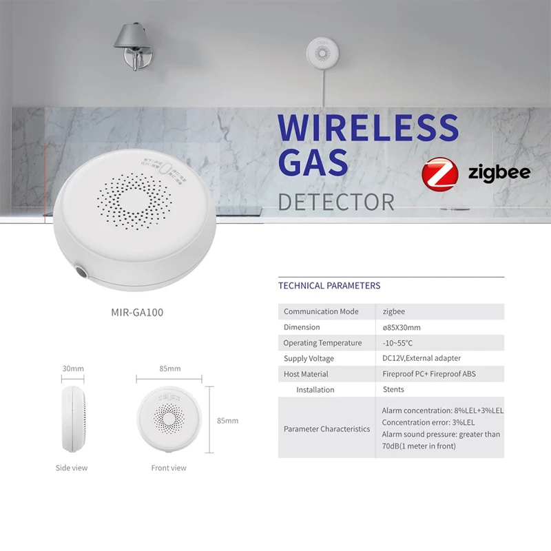 Zigbee tuya inteligentný detektor plynu Alarm Home Bezpečnosť bezdrôtového plynového senzora WiFi inteligentné prepojenie pre inteligentný domáci alarmový systém