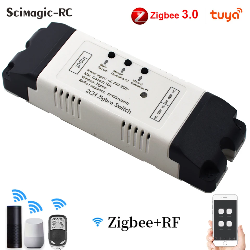 ZIGBEE TUYA SMART WIFI RELEPLIVE MODULU 1/2 KANÁLNE AC/DC 5-250V 7-32V USB 5V RF/APP Wireless DISTORE CONTROL SMART HOME