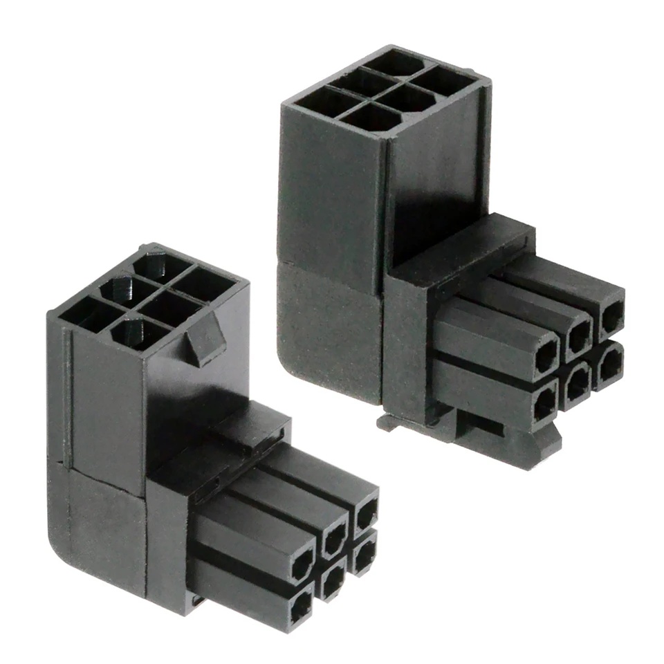 Zihan 2ks/šarža Atx 6pin Muž do ženy 90 stupňov až po zvierený adaptér hlavičky výkonu pre grafickú kartu GPU