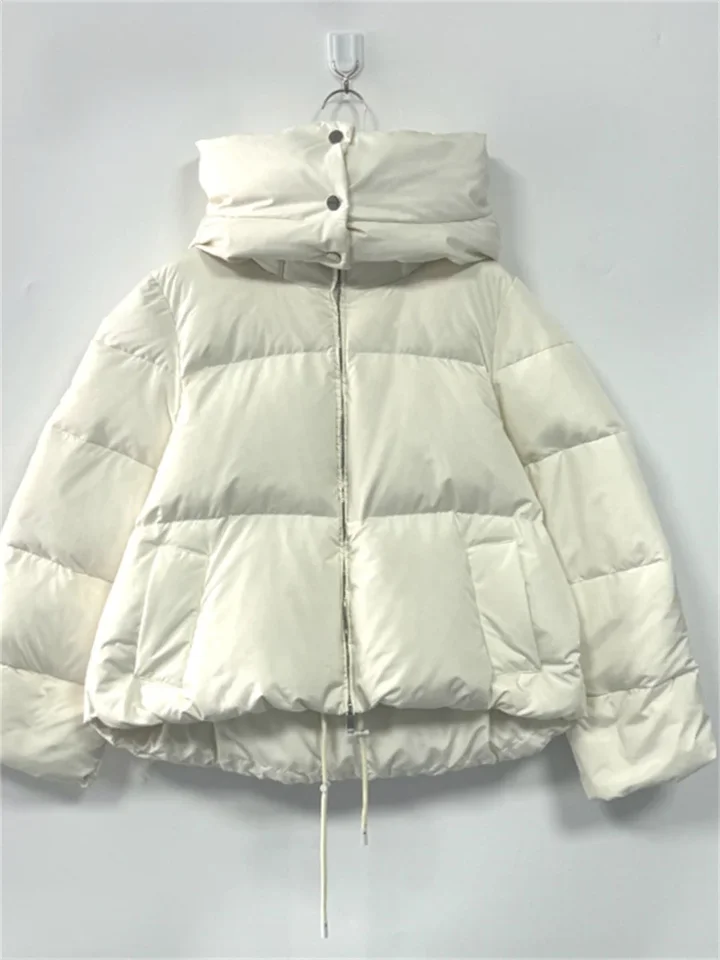 Zima nové ženy masívne farby teplé dolu bunda zips s dlhým rukávom Turtleneck zahusťujúce mikiny kabáty pre ženy