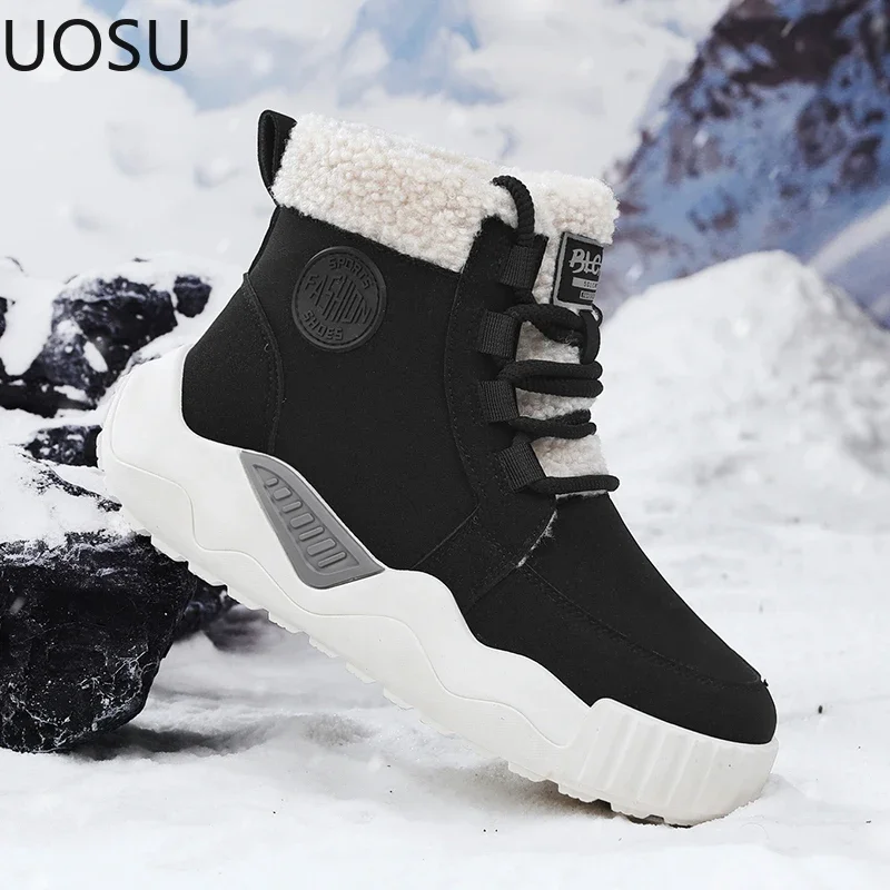 Zima nový štýl Men Snehové topánky High Tops Pánske cyklistické topánky udržiavajte teplé vonkajšie topánky Trendy pre všetky zápasy zamatový predaj horúcich predaj