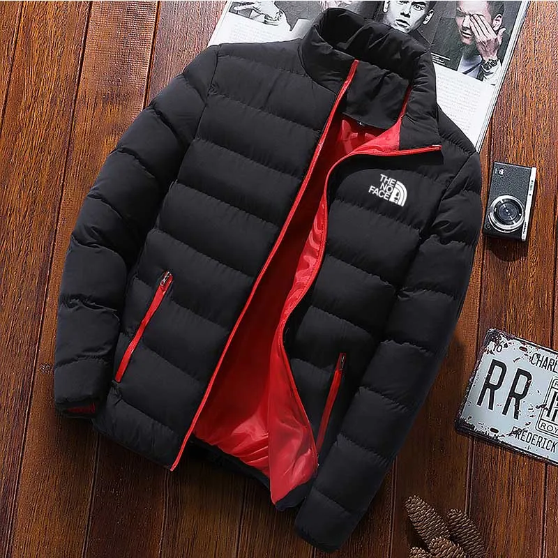 Zima nových muži teplé parky bundy Príležitostné mužské coats Coats Solid Stand Golier Mužský veterný bavlnený bavlnená kabátová bunda