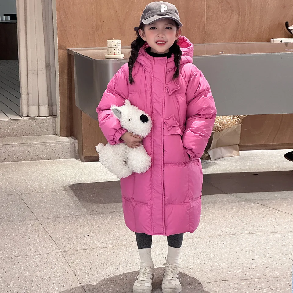 Zima teplá bavlnená bunda dospievajúce dievčatká Coat Waterplopt Star Design Design Deti Outerwear Kids Parka Snowsuit TR211