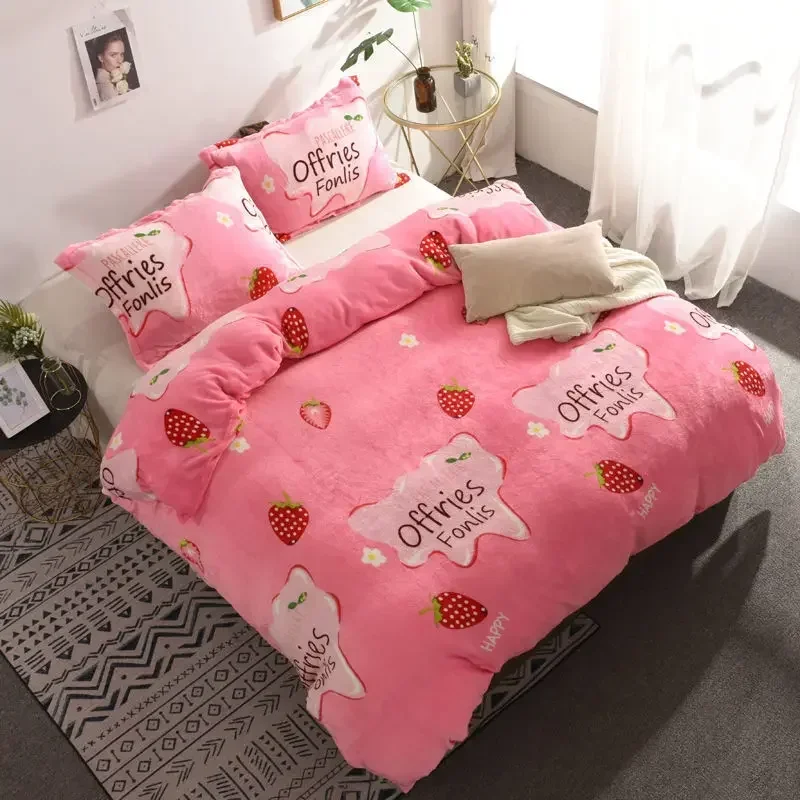 Zima zahryznutá teplá prikrývka Flanel Coral Fleece Queen v plnej veľkosti Jednoduchá dvojitá prikrývka Fluffy （Žiadny vankúšový list）