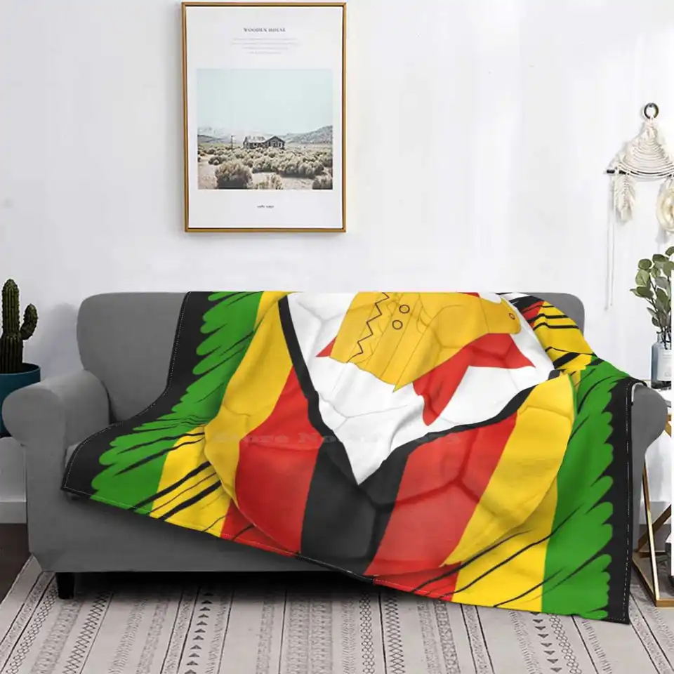 Zimbabwe futbalová krajina Vlajka Nový predaj na mieru tlače flanel mäkká prikrývka Zimbabwanská národná vlajka súťaž Šport futbol