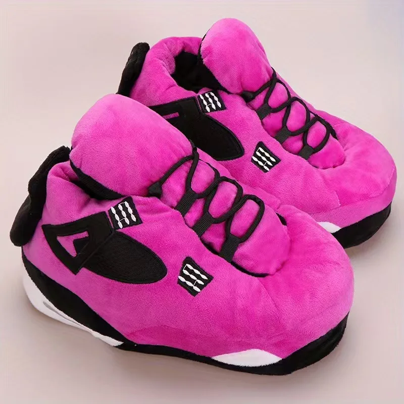 Zimná bavlnená plyšová topánky Ženy Teplé roztomilé vnútorné domáce snímky Unisex Unisex One veľkostné tenisky Man Fashion Soft Slows Slippers 36-45