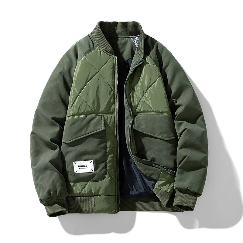 Zimná bunda Men Autumn Coats Fashion Casy Warm Cargo Bomber Bundes Baseball Puffer Bunda High Street Outwear