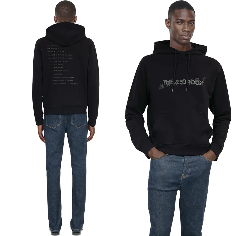 Zimná jarná športová zahustená mikina Y2K Tide Street Kooples značkový štýl Letter tlač Denne všestranný bavlnený sveter