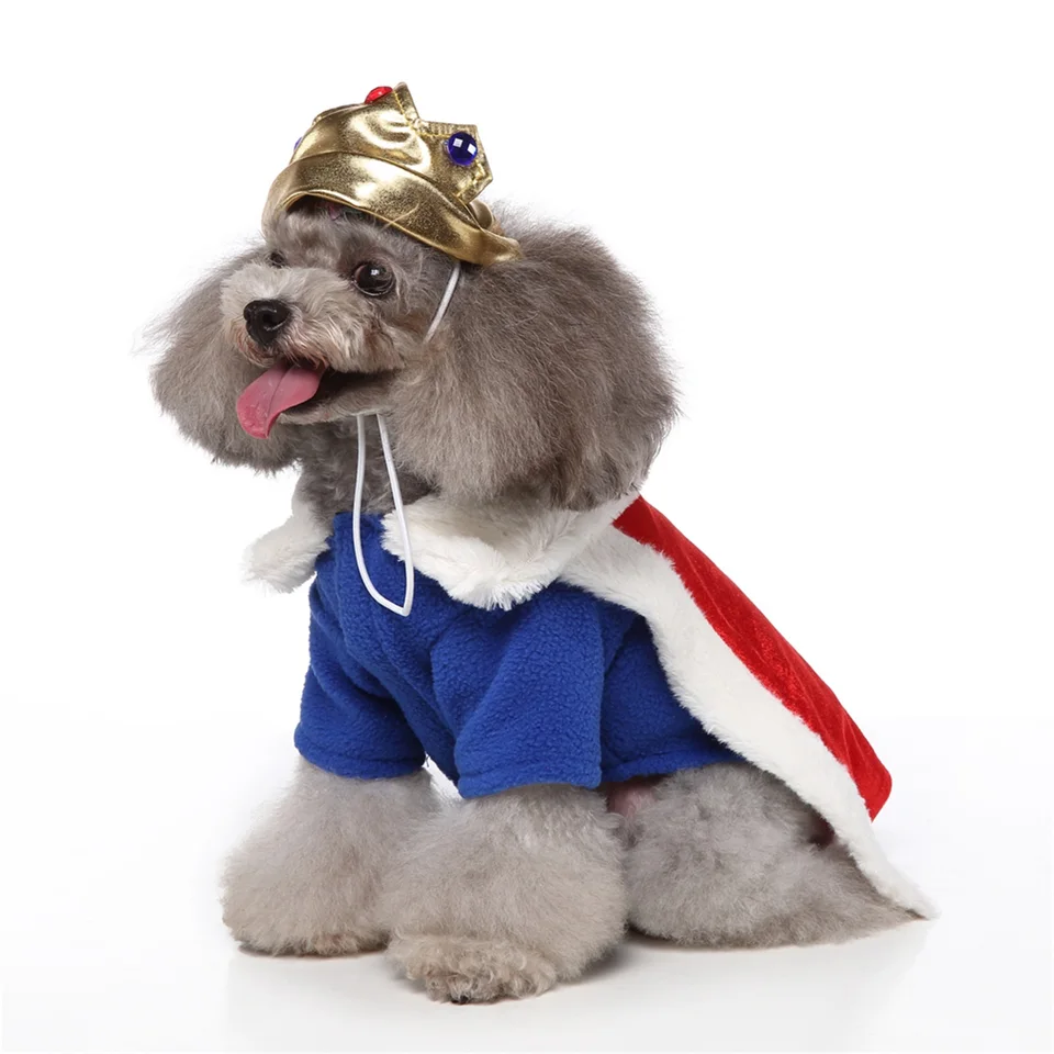 Zimné halloweenske domáce zvieratá s rukávmi kontrastná farba vianočné cosplay vtipné mäkké teplé kostýmy psa