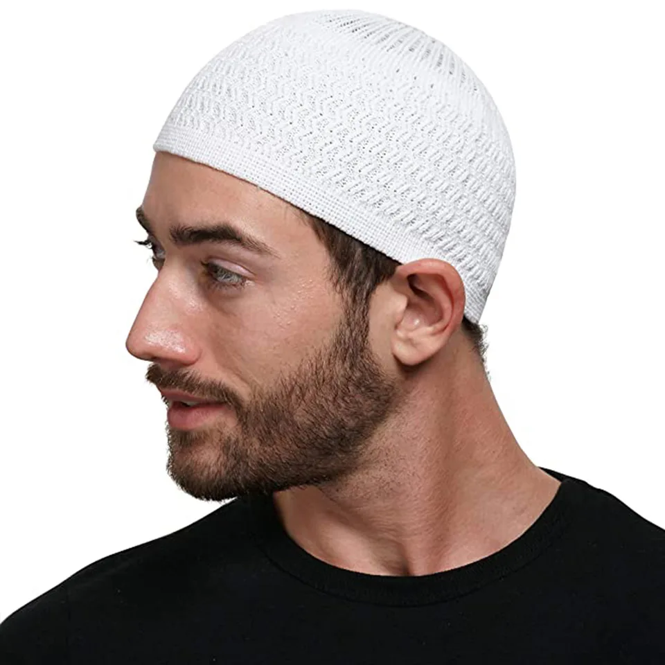 Zimné pletené moslimské muži modlitbové klobúky Unisex čiapky čiapka Teplý islamský ramadán Židovský kiph homme klobúk pánske zábalové čiapky