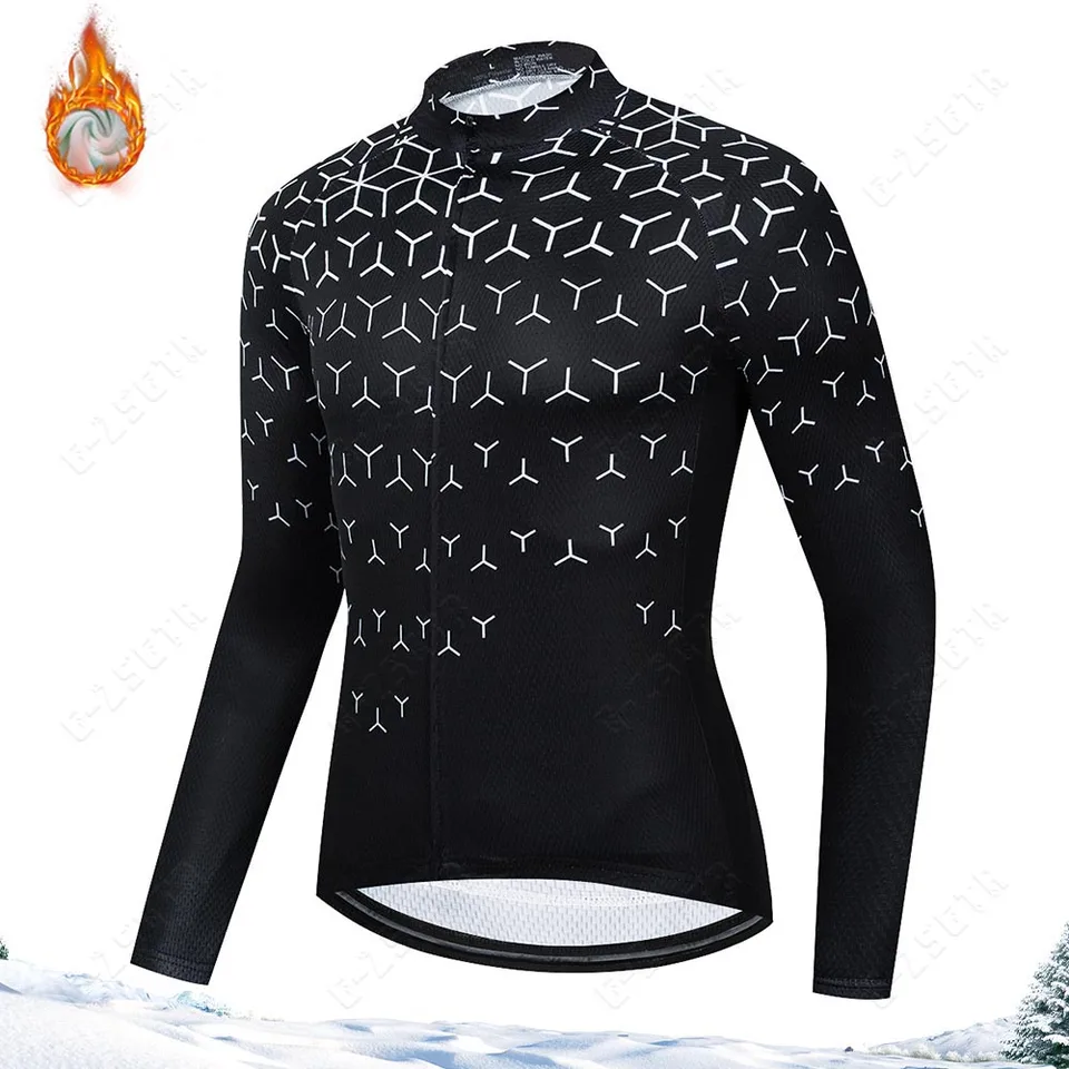 Zimné tepelné fleece cyklistické dres Men Racing Bike Clothing Mtb Bicycle Clothing Pro Team Cycling Clothing Shock -nepriestrelné podbradníky