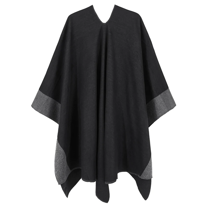 Zimné teplé ponchos a čiapky pre ženy šál dvojstranné nositeľné zahusťované prikrývky mäkké šatky akrylové zábaly Pashmina bufanda