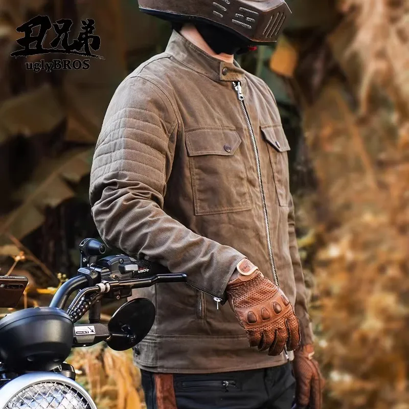Zimné škaredé vinobranie motocyklová bunda dole bavlnená vesta Retro muži motorbike Chaqueta CE2 Ochranné pre triumf pre hondu