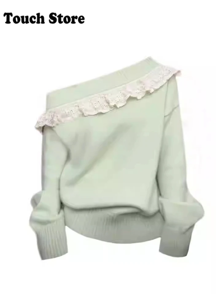 Zimné ženy baletné jadro shoujo s dlhým rukávom Cuddly lomíka krk sveter pleta