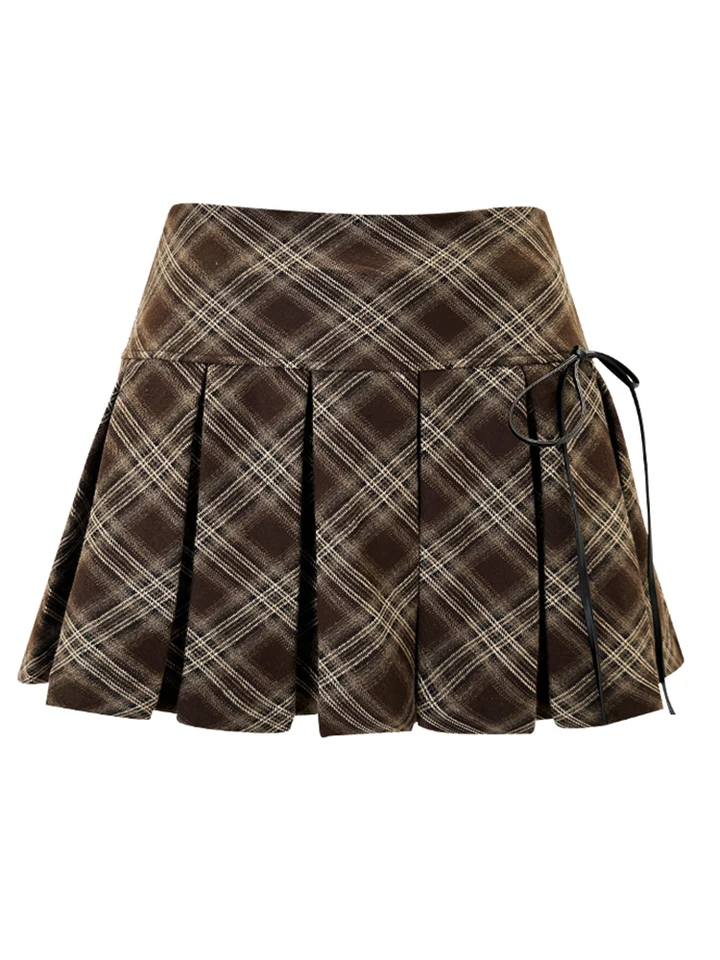Zimné ženy preppy vintage mini A-line skladané mikro kockované sukne Gyaru 2000-tych rokov estetika y2k streetwear grunge fairycore horúce sexy sexy
