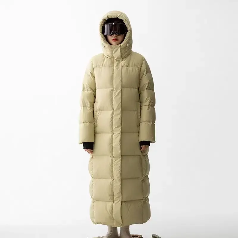 Zimný kabát Žena 2024 Nové bundy pre ženy Windproof Zhustené teplé dolu bunda Príležitostné voľné kapucňa Dlhé dámske vonkajšie oblečenie