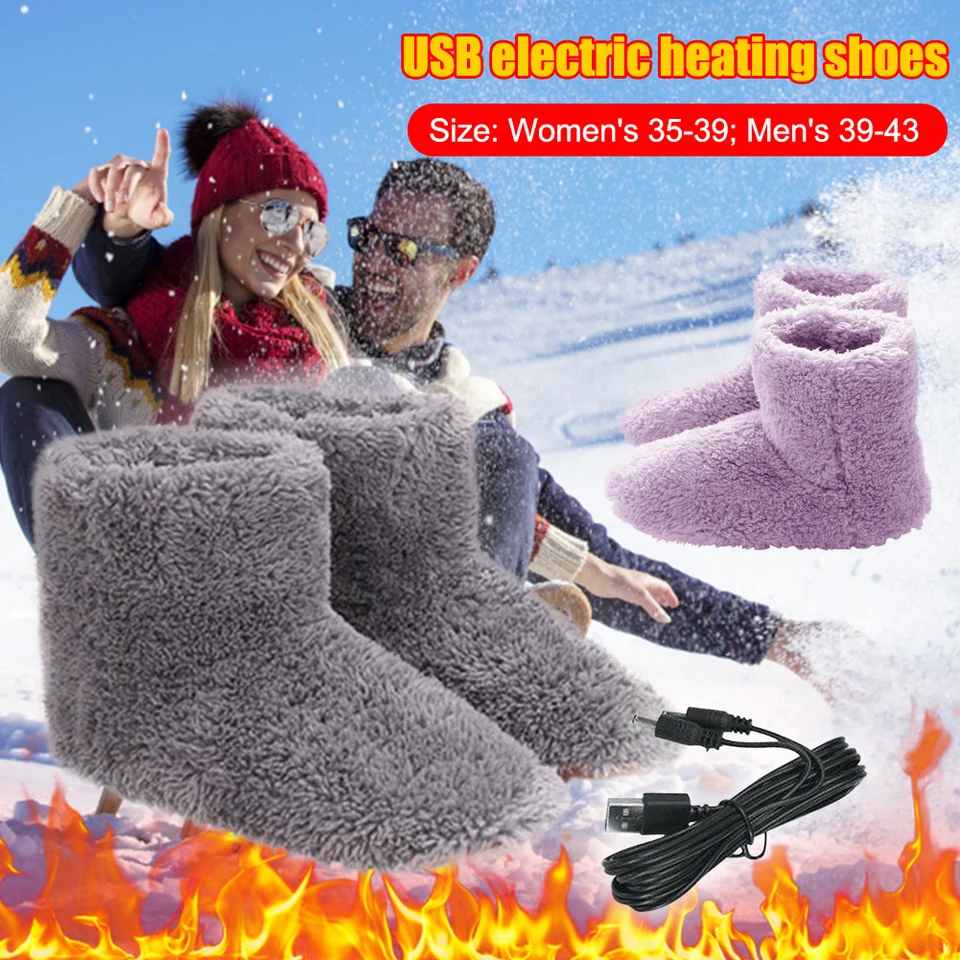 Zimný pár teplého ohrievača USB OBEZ PLUSKY HRVElé elektrické klcipery Vyhrievané umývateľné topánky Pink35-39 šedá 39-43