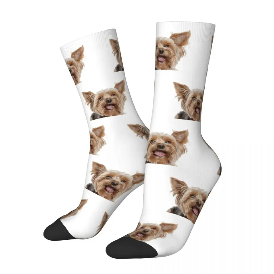 Zimný teplý šialený dizajn Ženy Men Cute Yorkie Yorkshire Terrier ponožky pre psie zviera Puppy potenie absorbujúce futbalové ponožky