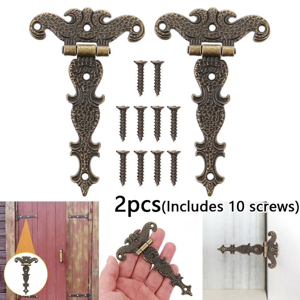 Zinc zliatiny*pánty*skrinka*dvere*zadky vintage Vinobe Large Minge Dekoratívne šperky Drevené škatuľu nábytok Hardware Fitting 113*69 mm