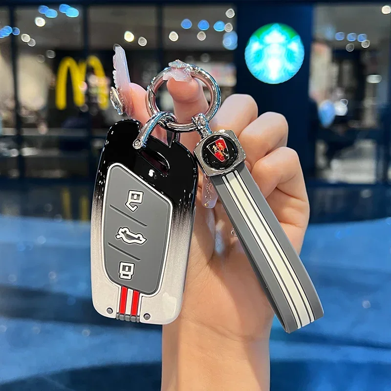 Zinc zliatiny Smart Key Cover Case Pase Držiteľ kľúča Kľúčenka pre Roewe Rx5 i5 I6 RX3 RX8 ERX5 pre MG ZS EV MG6 EZS Protector