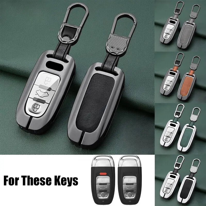 Zinc zliatiny TPU kožené auto diaľkové kľúče FOB Case pre Audi A3 A4 A5 A6 A7 A8 Q3 Q5 Q7 Q8 R8 S3 S4 S5 S6 S7 S8 RS4 RS5 RS6 RS7