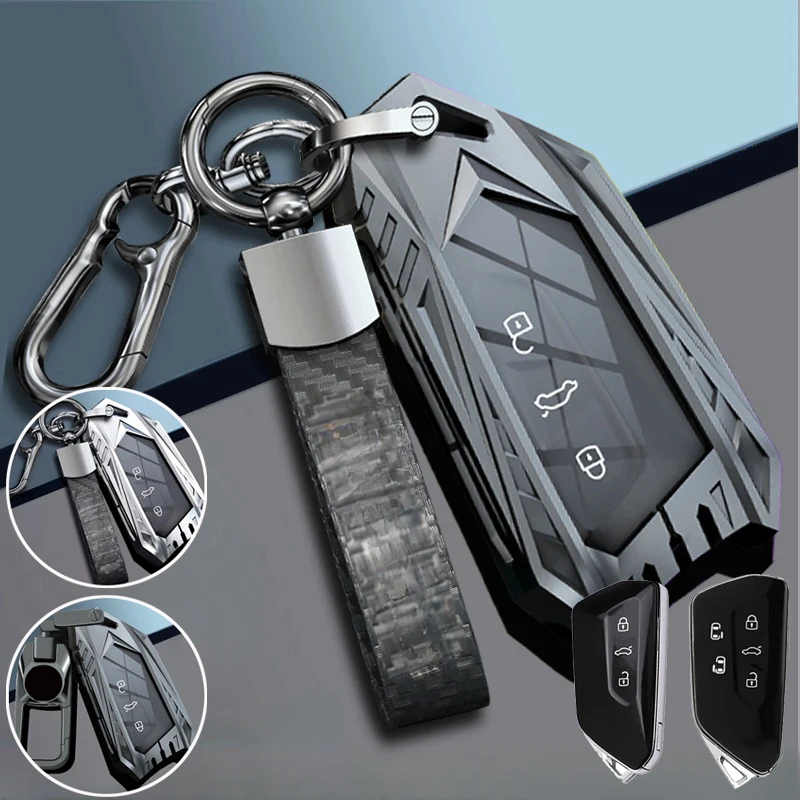 Zinková zliatina TPU Car Key Fob Case Cover pre VW Golf 8 MK 8 Teramon ID.3 ID.4 SKODA OCTAVIA GTI GTD SESTA Leon MK 4 TARRACO ATECA