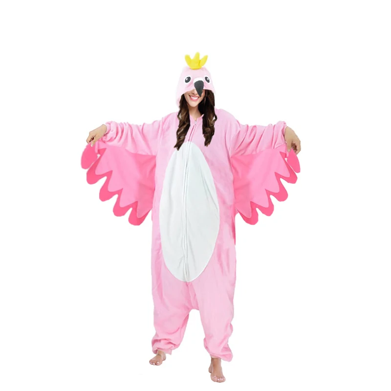 Zips plameniak cosplay kostým kostým christms cartoonness kostýmy Ženy Dospelé deti Halloween Kigurumi Anime maskot na večierok