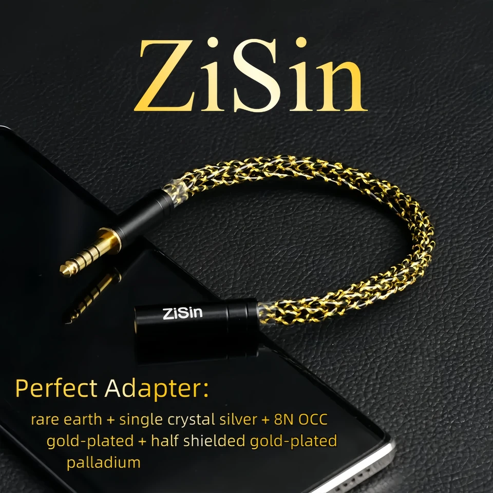 Zisin-A01mini vlajkový adaptér pre ZSX C12 ZSN V90 BA5ZS10 PRO, 4,4 mm až 3,5 mm vyvážená vnútorná skrutka