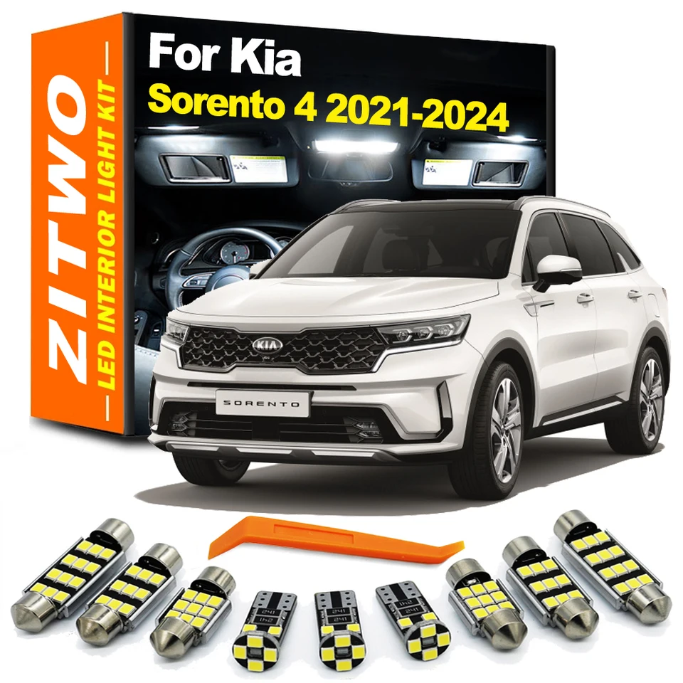 Zitwo 10ks pre nový Kia Sorento Mk4 4 IV MQ4 2021 2022 2023 2024 Automobilové žiarovky LED Interiér Čítanie Dome Map Light Kit Light Kit
