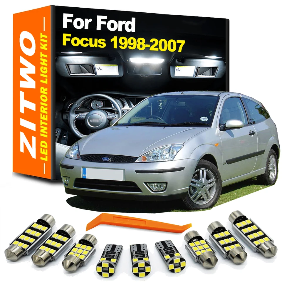 ZITWO 14ks pre Ford Focus 1998- 2001 2002 2003 2004 2005 2006 2007 2007 LED žiarovky Vnútorné kupoly DOME Čítanie strešnej súpra