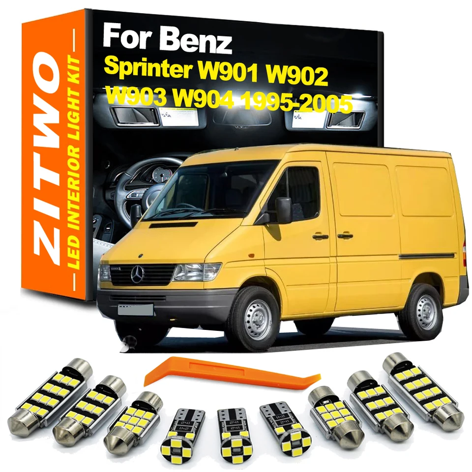 ZITWO 8PCS LED interiér Dome Map Reading Light Kit pre Mercedes Benz Sprinter W901 W902 W903 W904 1995- 2001 2002 2003 2004 2005