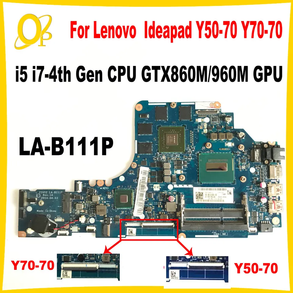 Zivy2 LA-B111P hlavná doska pre Lenovo IdeaPad Y50-70-70-70 NAPLAKOVÝ PREPOJE S I5 I7-4. GEN CPU GTX860M/GTX960M GPU DDR3