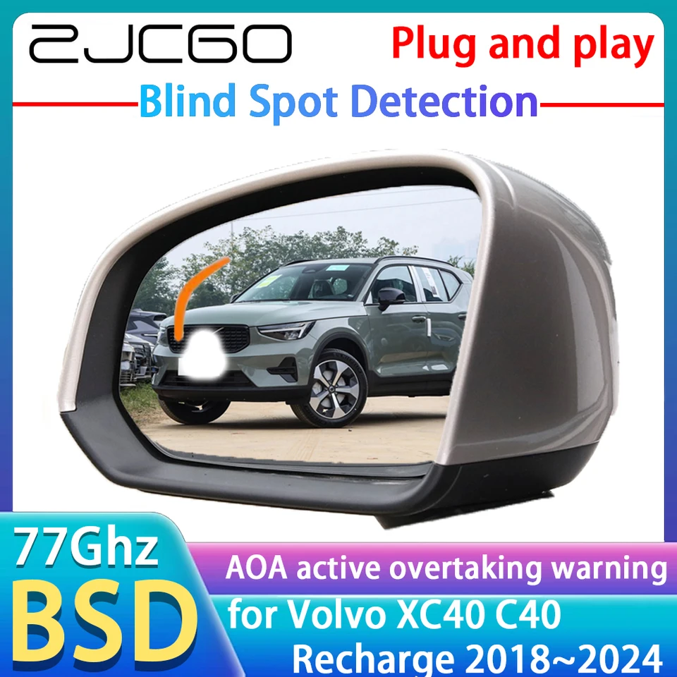 ZJCGO 777GHZ RADAR DETEKTOR BSD BSD DETECTION DETECTION Výstraha Mirror Assistance Accessories pre Volvo XC40 C40 Recharge 2018 ~ 2024