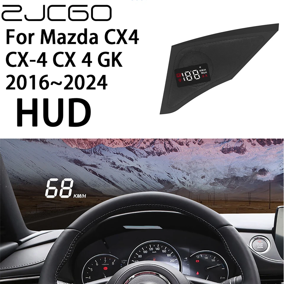 ZJCGO AUTO HUD DISPLAV CAR CAR CAR Alarm Head UP DISPLAW SEAPOMERIER PRE MAZDA CX4 CX-4 CX 4 GK 2016 ~ 2024