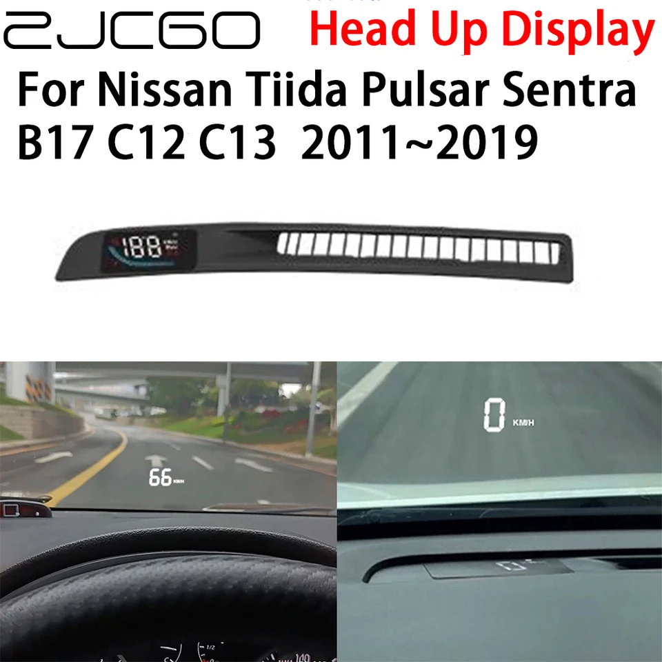 ZJCGO CAR HUD hlava nahor UP DISPLACE SPEACHOMETER Elektronické príslušenstvo pre Nissan Tiida Pulsar Sentra B17 C12 C13 2011 ~ 2019
