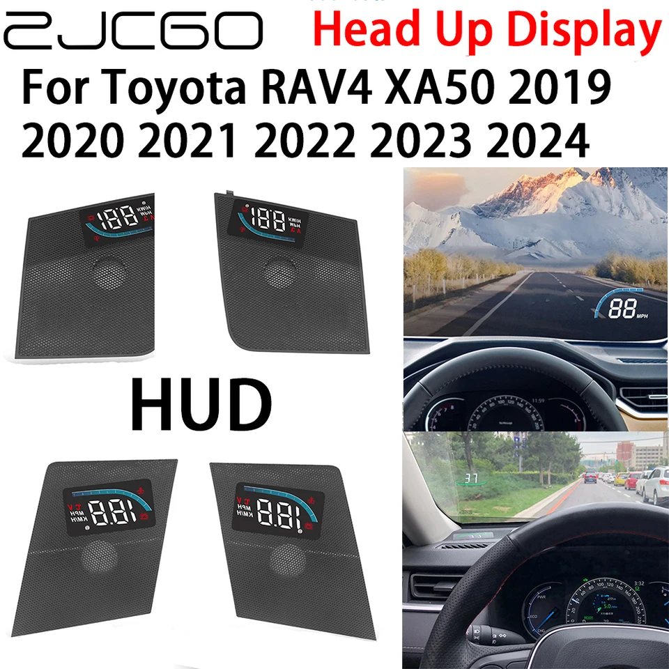 ZJCGO CAR HUD HUD HEAD UP DISPLACE SPEACHOMETER ELEKTRONICKÉ PRÍSLUŠENIE PRE TOYOTA RAV4 XA50 2019 2020 2021 2022 2023 2024