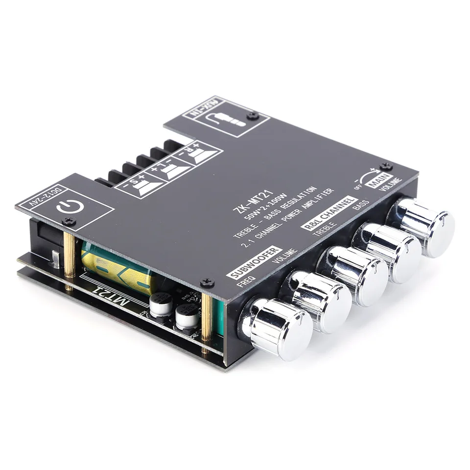 ZK-MT21 2x50W+100W Stereo BT5.0 2.1 Subwoofer Digital Power Amplifier Board 2.1