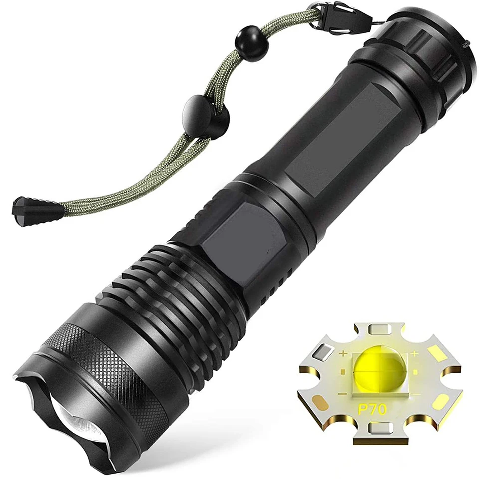 ZK30 High Power XHP70 Nabíjateľná LED baterka 4 jadro Torch Zoom USB ručná lampa pre kemping, vonkajšie a núdzové použitie