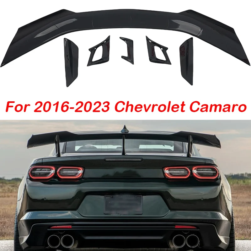 ZL1 1LE STYLE GLOS BLACK/BLACK/ZADNÉ VELKY ABS SPOILER KRIDLO ZADARMO ZAHRADENIE NA 2016-2023 2017 2018 2019 2020 Chevrolet Camaro